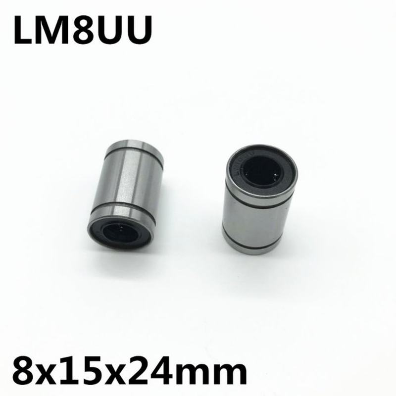 100pcs LM8UU ball bearing inner diameter 8x15x24mm guide lin