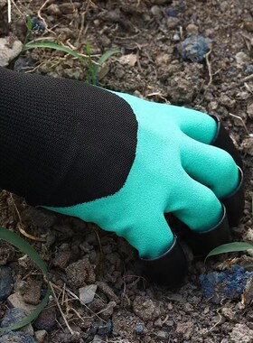 速发种艺带爪手套.18L740花0防水防刺耐磨刨地挖土园0种菜防护五