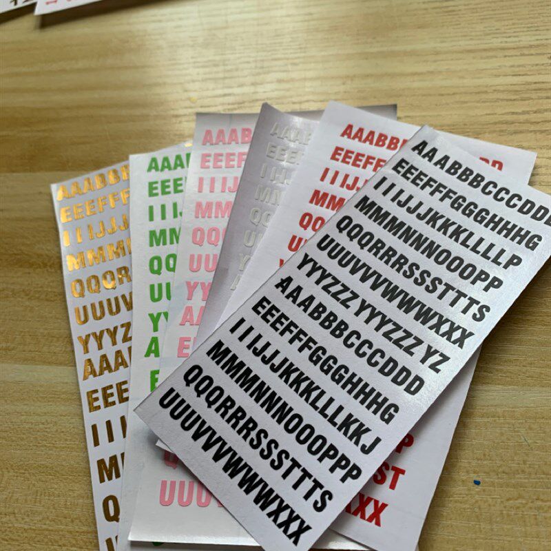 速发网红款TF眼影盘专用色号标识小数字小字母贴6mm金银多色防水