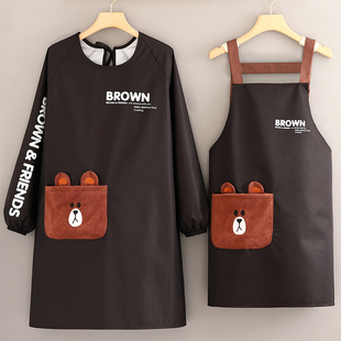 速发长袖罩衣新款厨防围裙水房家用餐饮专用工作服logo印字围腰