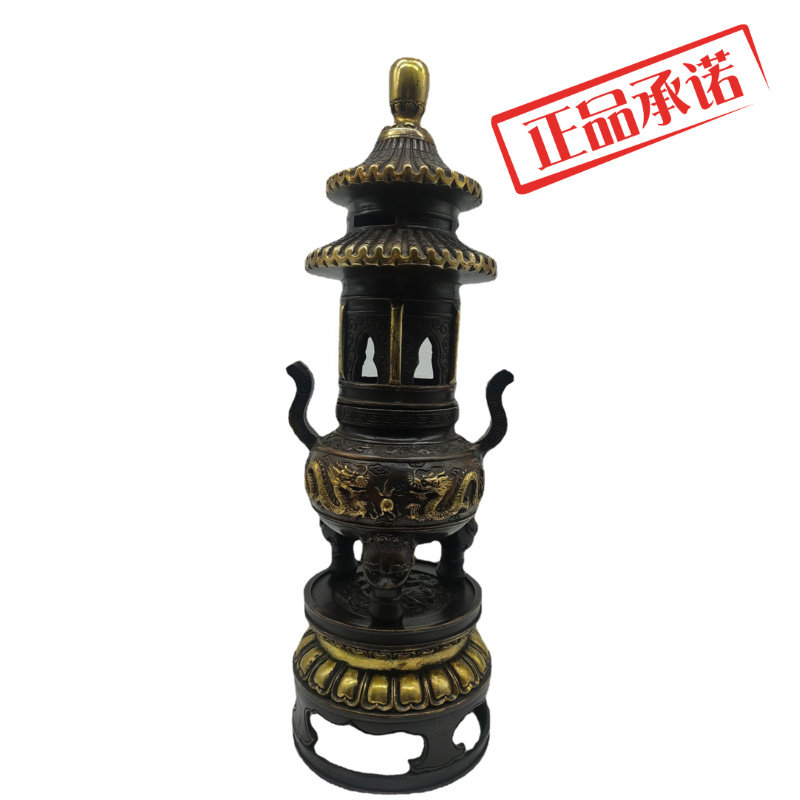 速发仿古做旧 铜香炉 铜三层塔炉 铜器 工艺品礼品 家居摆件