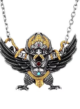 现货速发藏式S大鹏金翅鸟吊坠项链男士挂坠随身琼鸟大鹏鸟挂件含