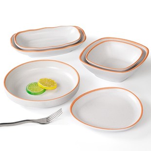 速发厅025密菜餐具盘子商用创意碟子菜盘仿瓷塑料餐2饭店凉胺盘餐