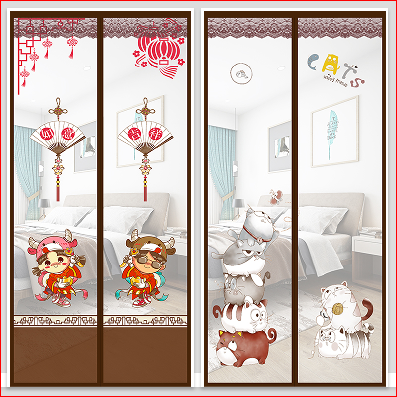 防蚊门帘魔术贴纱门农村定做纱窗帘家用自吸磁铁对吸蚊帐夏天金刚