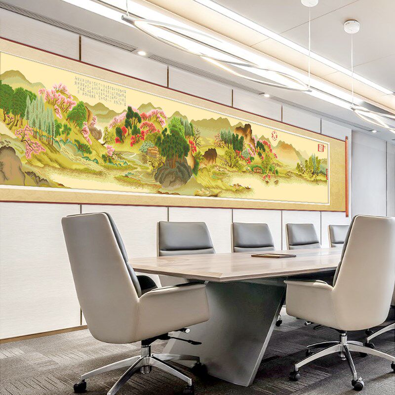 溪山春晓图十字绣2024新款高级感客厅现代山水风景名画大气手工绣