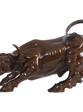 黄铜华尔街牛摆件客厅办公室家居工艺品开业礼品