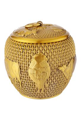 黄铜带盖防潮防虫五牛茶叶罐大容量存茶储茶罐客厅书房茶叶桶摆件