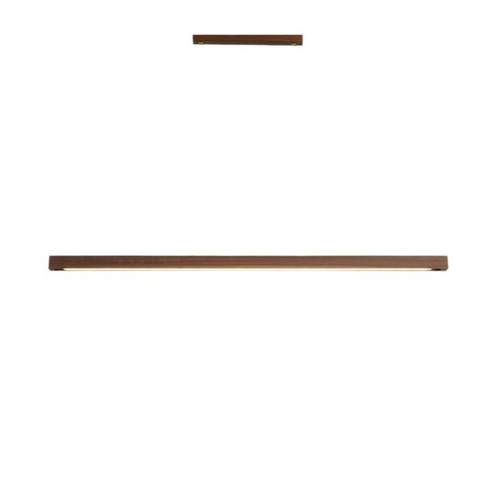 黑胡桃实木LED吊灯轻奢极简长条灯吧台办公桌茶室灯日式书房灯具