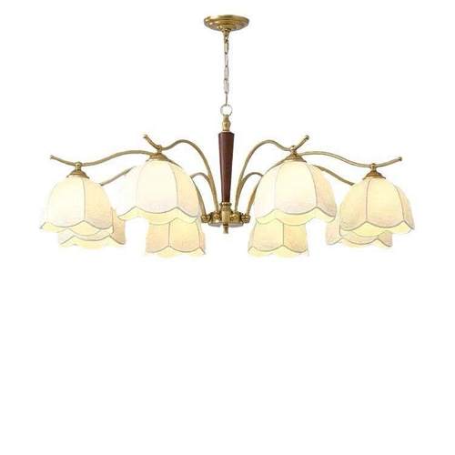 法式复古客厅布艺吊灯中古设计师美式实木南洋侘寂风餐厅卧室主灯