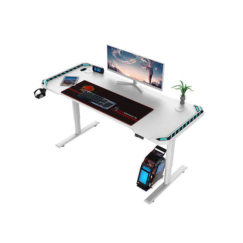 电竞电脑桌家用电动升降桌站立式台式办公桌移动书桌卧室学习桌子