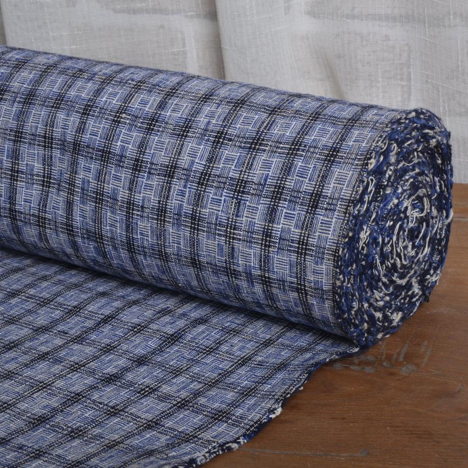 AKI上怀旧老物件*老上海布海老粗布*全棉布*手纺织民工国格子布20