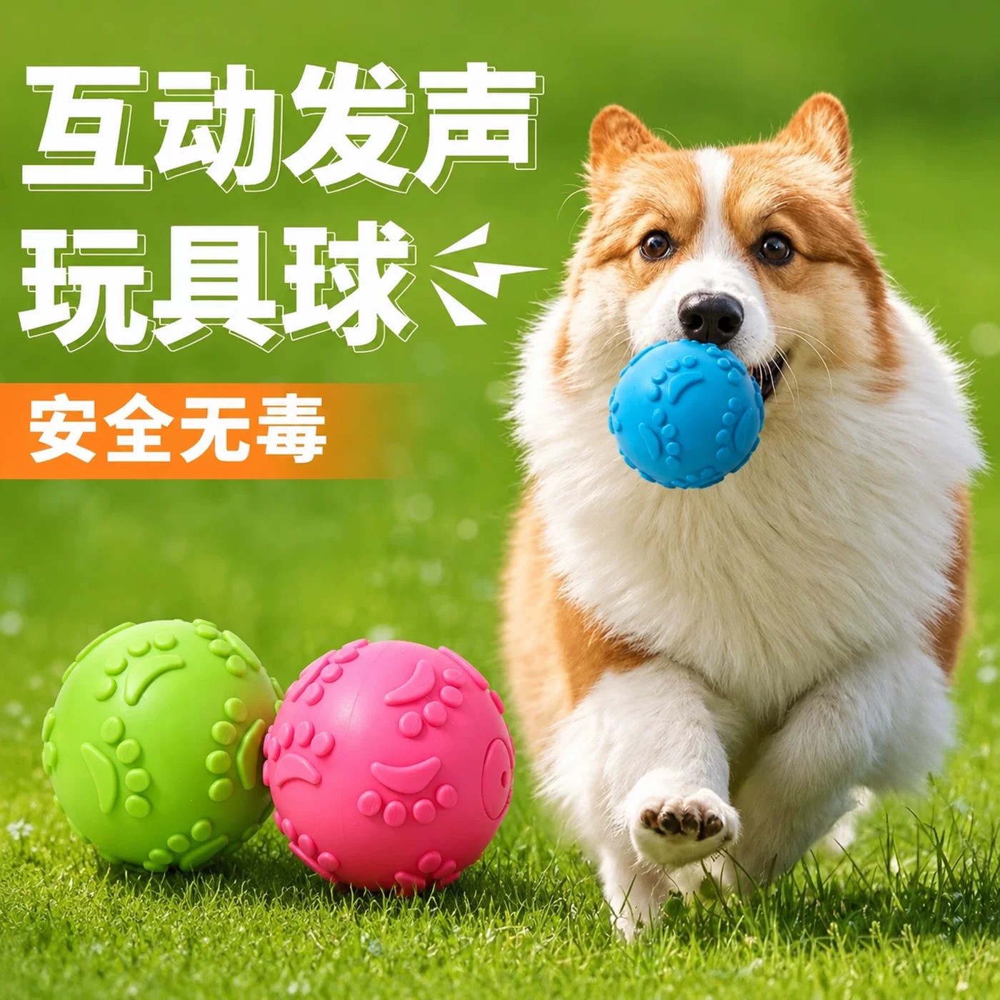 狗狗玩具发声橡胶玩具球金毛泰迪