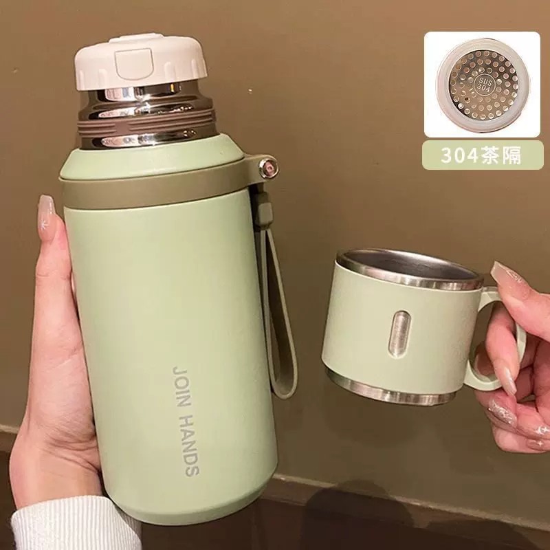 茶水分离大容量便携保温杯