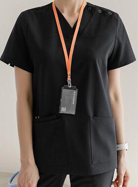 采购产品男人和女人的手洗衣服，实验室外套，短长袖白色外套，牙
