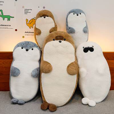 跨境海豹毛绒玩具公仔海洋生物抱枕睡觉靠垫玩偶送女朋友生日礼物