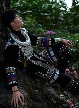 琴雅阁苗族服男装旅拍摄影苗寨民族风艺术照土家族服饰男士套装
