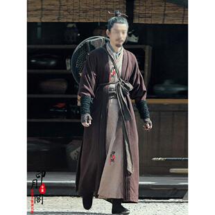影视装雪中悍老黄洪洗象同款男士棉麻侠客汉服剑客大侠老者古装