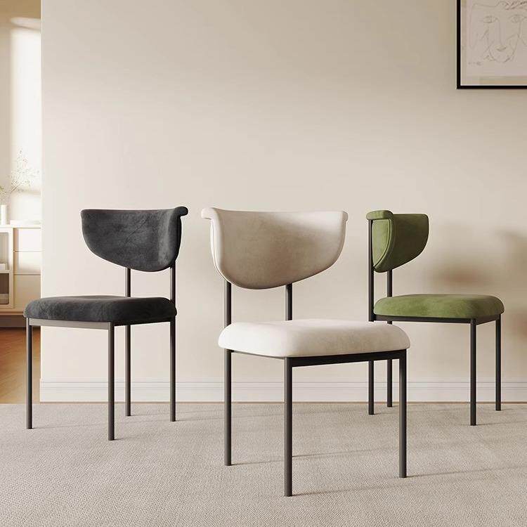 法式奶油风餐椅家用北欧高级感餐桌椅子现代简约设计师餐厅凳子