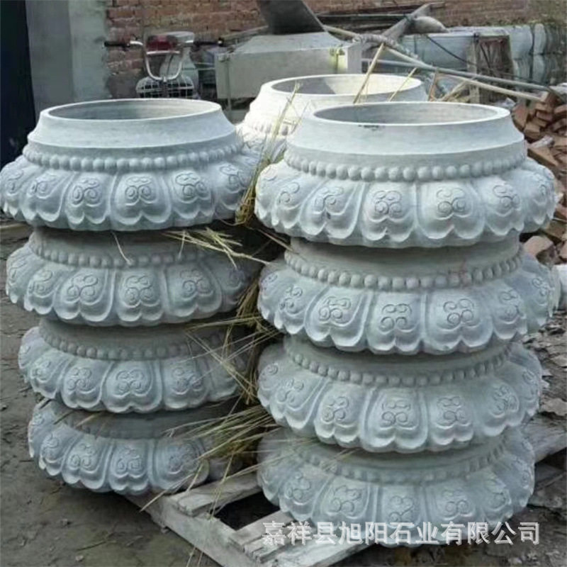 青石仿古空心石墩柱脚