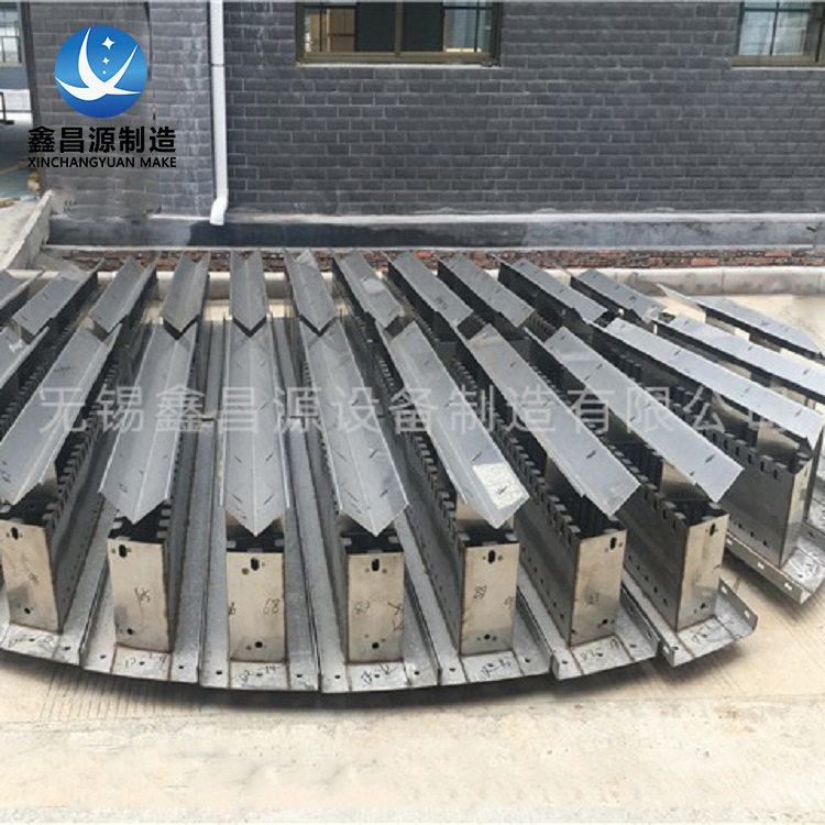 不锈钢S30408槽盘式液体分布器 DN1100带升气帽盘式气液收集器