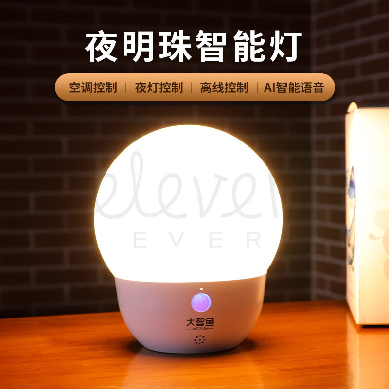 大智鱼夜明珠智能语音灯 离线语音USB充电 伴睡懒人呼喊指令控制