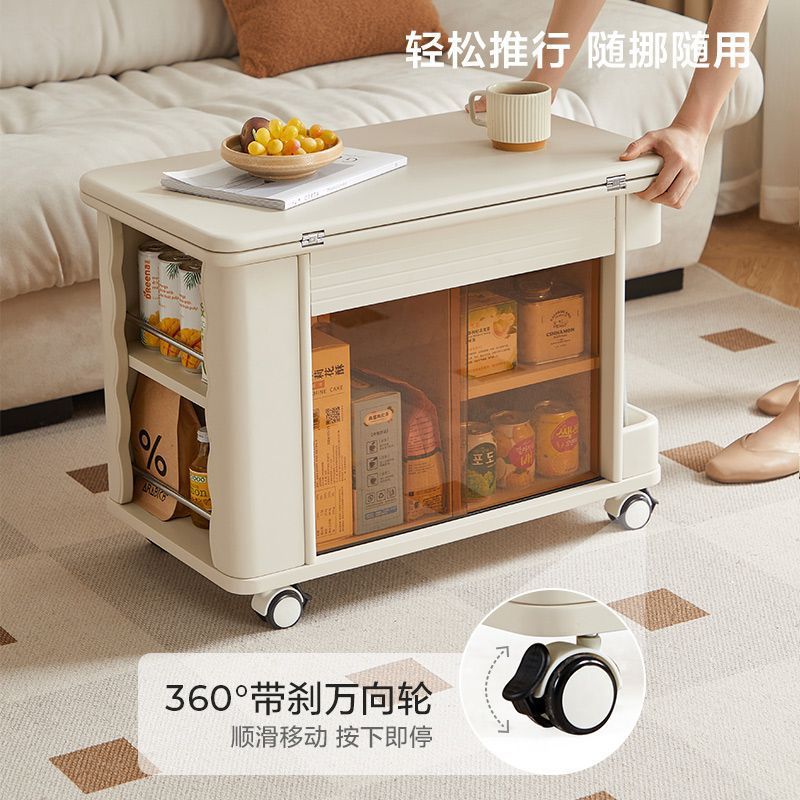多功能升降茶几小户型圆形餐桌两用升降一体式客厅家用折叠整装