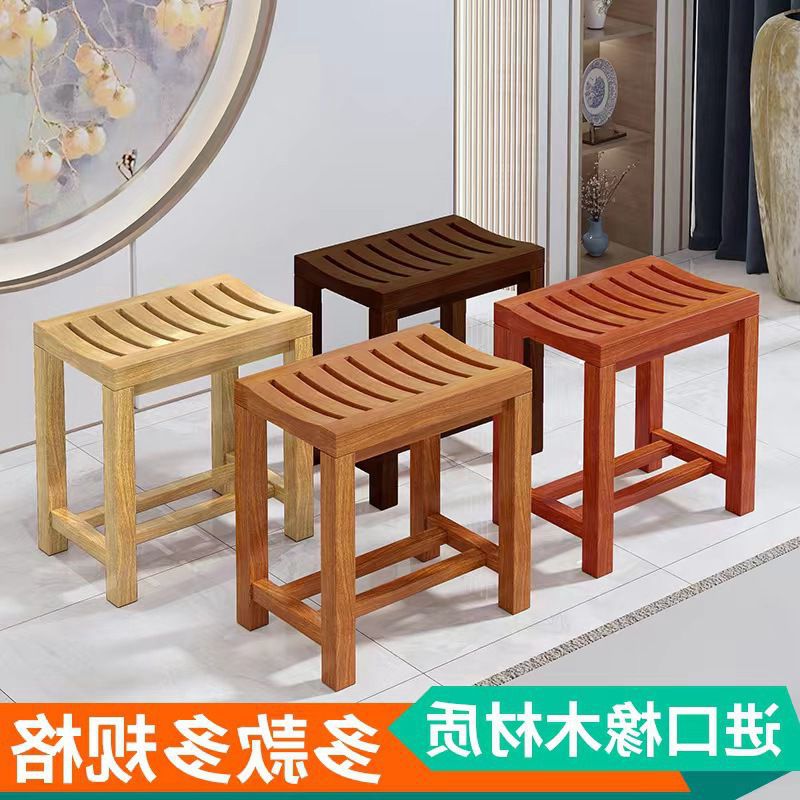 实木浴室防滑防腐小矮凳