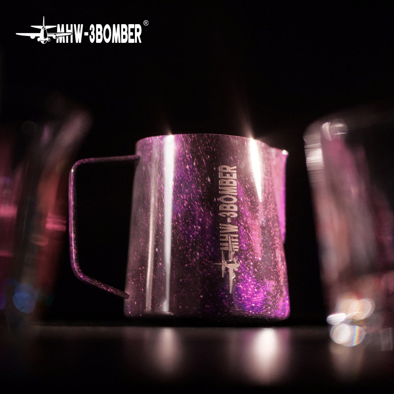 MHW-3BOMBER轰炸机星空拉花缸 专业咖啡打奶缸不锈钢圆嘴拉花缸杯