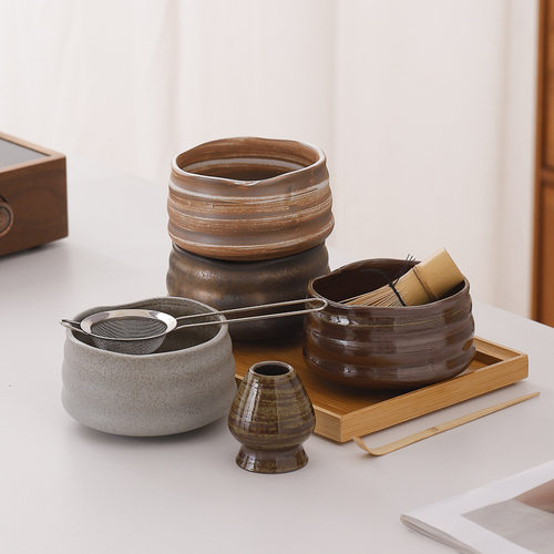 经典系列Matcha set不规则陶瓷抹茶碗工具套装茶筅抹茶刷百本立