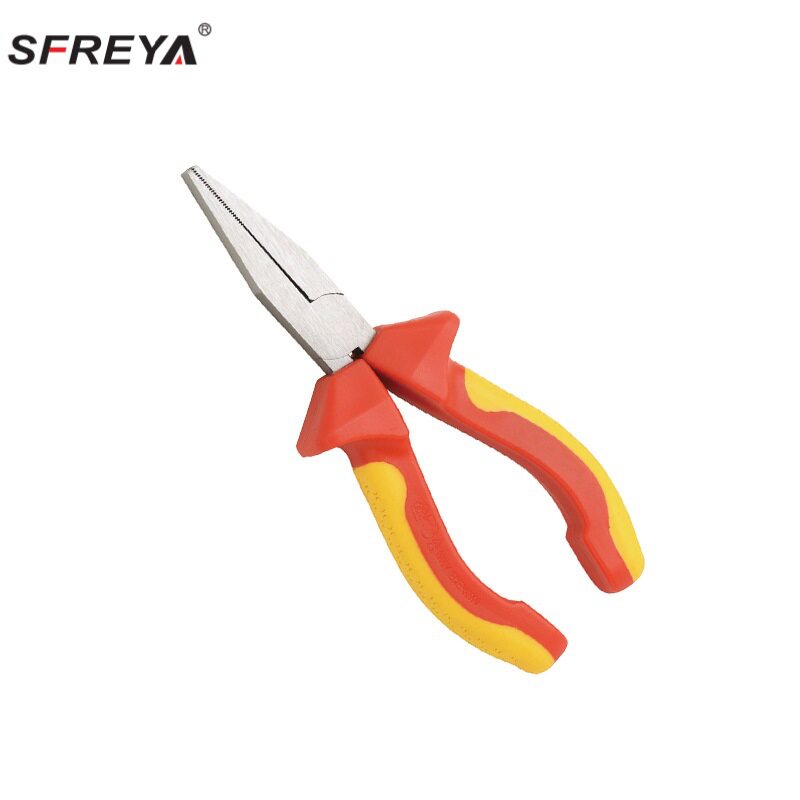 SFREYA绝缘扁嘴钳S608VDE绝缘耐压1000V扁嘴钳电工夹钳绝缘工具