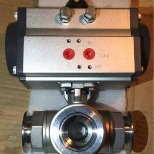 Q685F-16R不锈钢气动三通快装式球阀真空卡箍式T型球阀KF卡盘