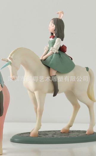 玻璃钢树脂骑马女孩雕塑酒店大堂艺术品装饰景观园林创意落地摆件