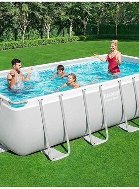 BESTWAY56670 16ft热销款家庭支架游泳池 矩形管架水池套装