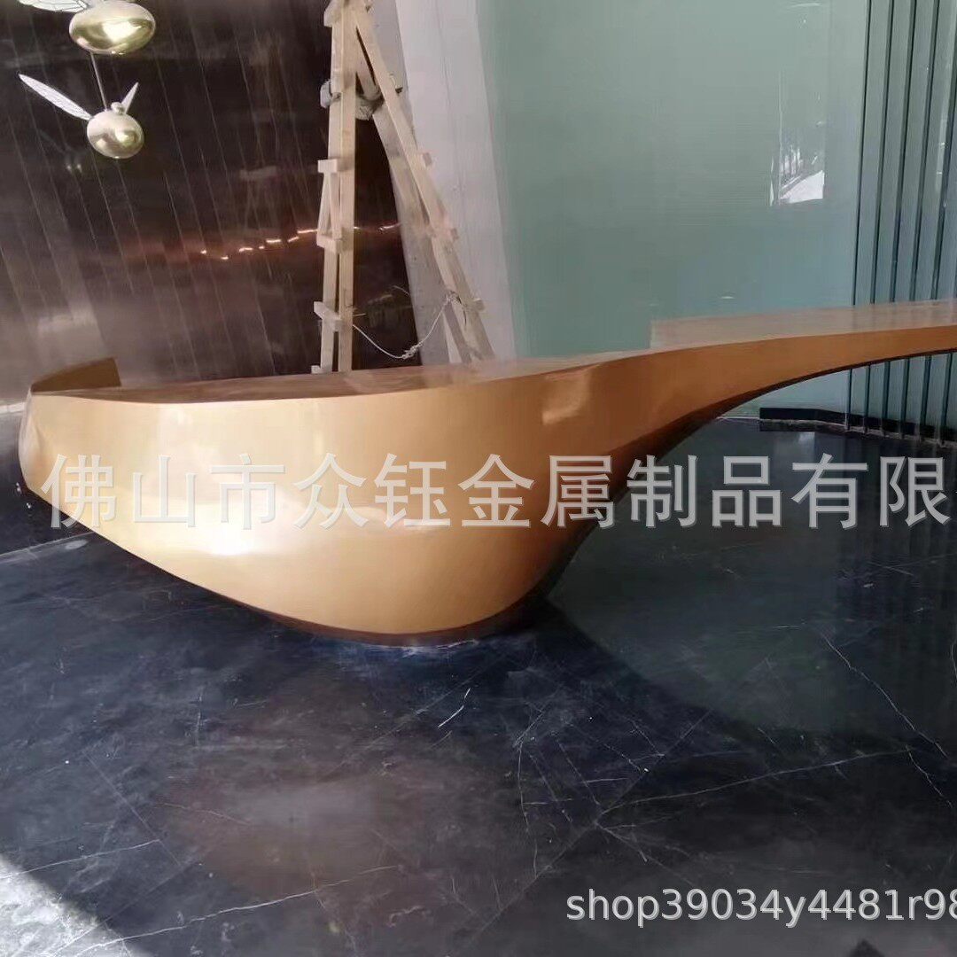大厅服务台酒店吧台公司前台桌新款创意前台舟形简约现代接待台