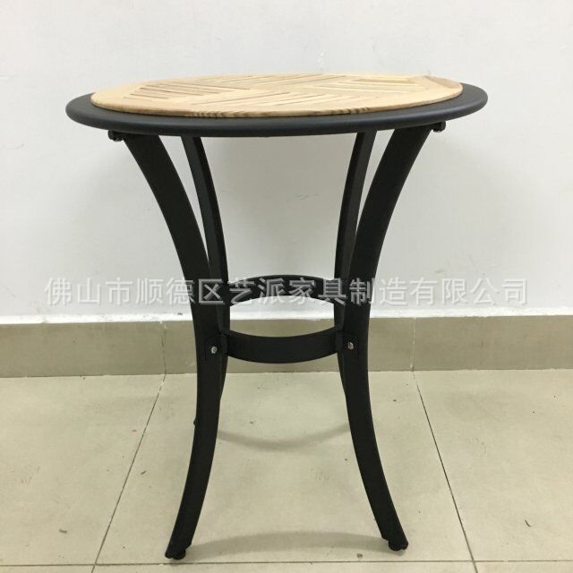 铝现代简约桌脚木桌子 水曲柳木餐厅餐台 圆形客厅家具 桌类 2