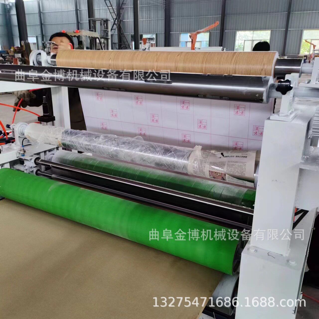 密度板全自动覆膜机自带背胶PVC膜贴合机透明保护膜PET贴膜机