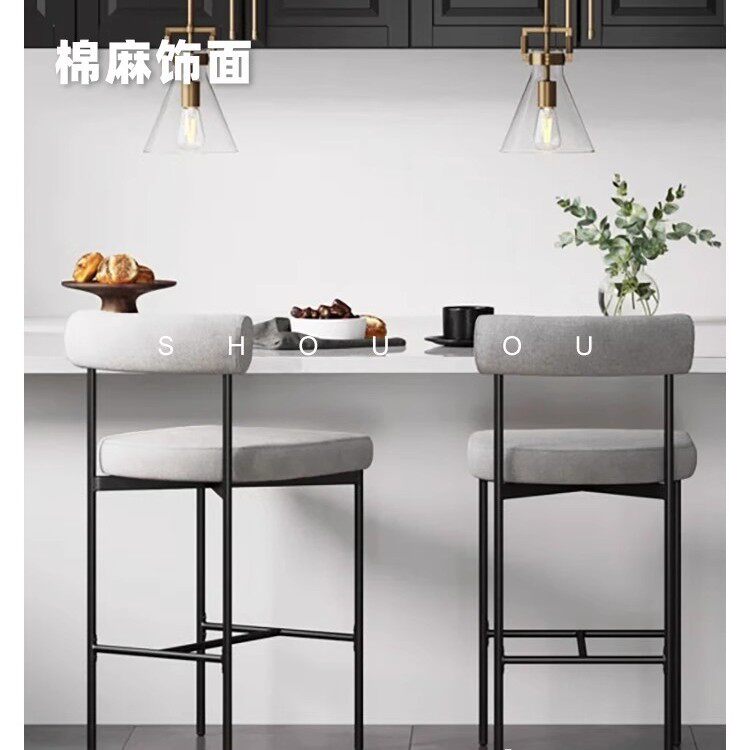 轻奢酒吧座椅吧台椅家用岛台高吧凳酒馆靠背金店商用高脚吧台椅子