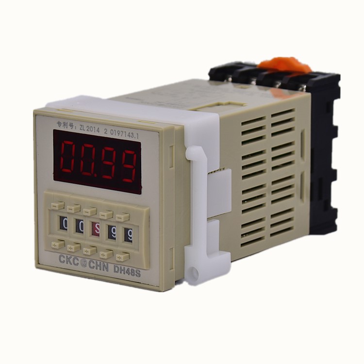 数显时间继电器DH48S-2Z两开两闭通电延时控制开关送导轨安装底座