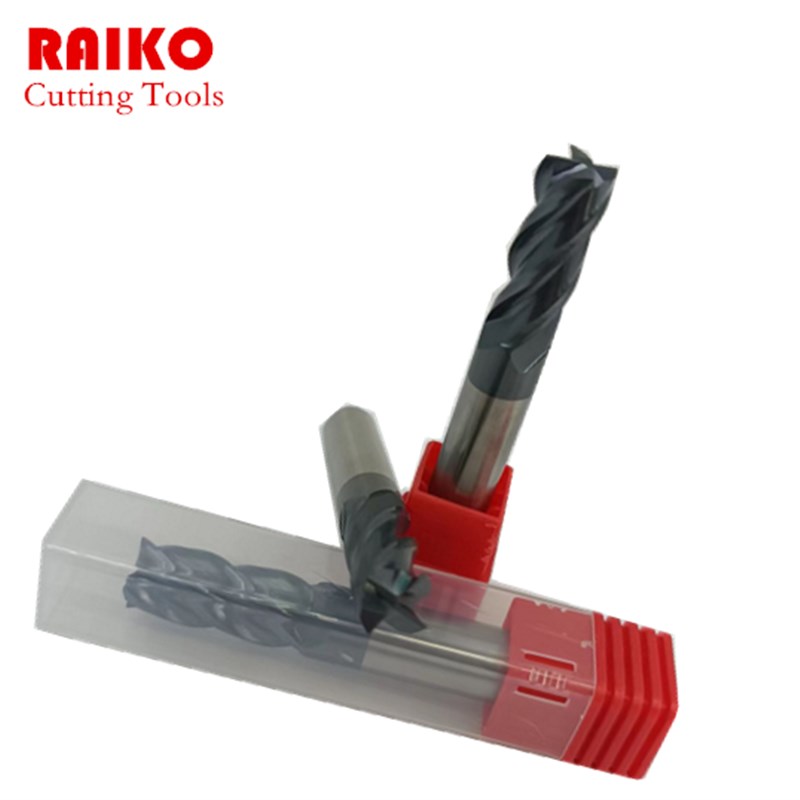 HRC45度钨f钢铣刀4刃硬质合金铣刀黑色涂层数控刀具D6 8 10 12MM