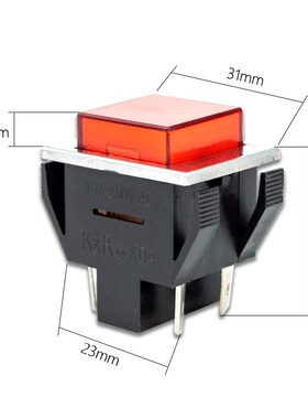 贝尔美KD4打包机点动复位按钮船型开关15A250V AC长方形红绿色4脚
