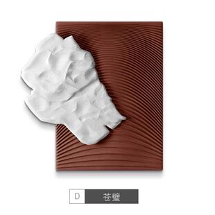 现代轻奢入户玄关装饰画3d立体浮雕皮革画走廊壁画样板间客厅挂画