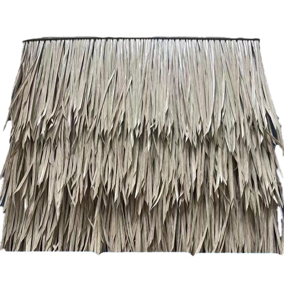 仿假真E茅草瓦工厂直销塑料FDX铝制茅草P稻草细丝草茅屋顶防虫茅