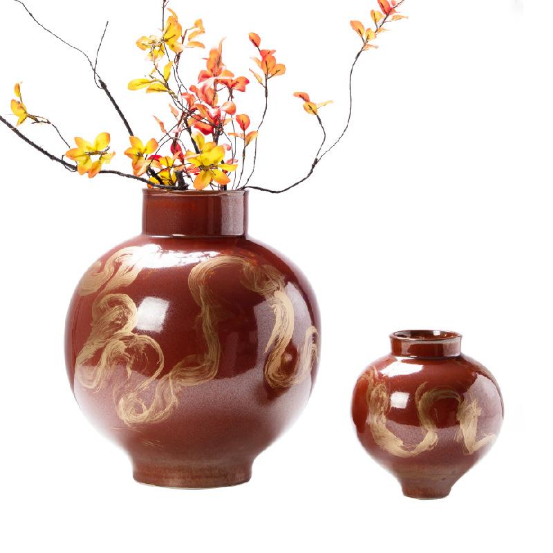 家居新中式酒店大厅装饰品摆件永生苔藓盆景艺术创意花瓶插花花器