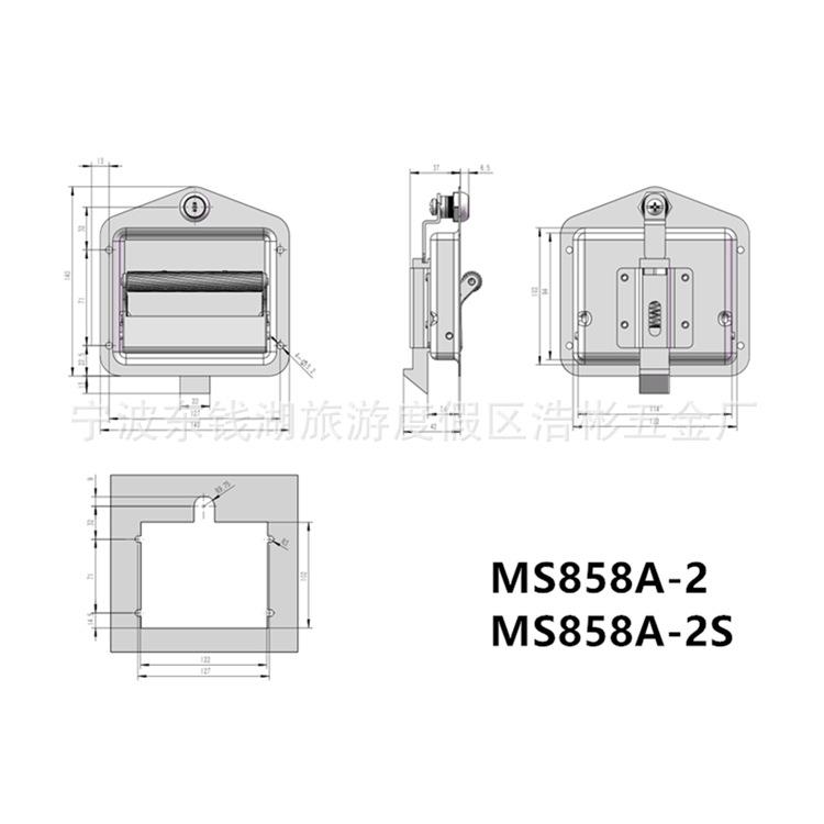 供应电柜平面锁MS858A-2货车车厢门锁面板锁动力机箱锁