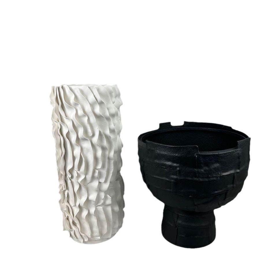 极简陶瓷摆件花瓶轻奢褶皱花器软装家居餐桌干花现代样板房,橡塑材料及制品,工业陶瓷,淘宝优惠券,粉丝福利购,淘宝优惠卷