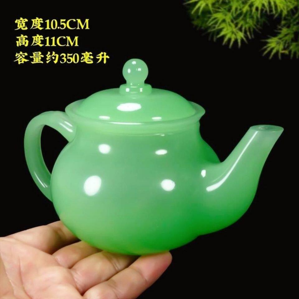 贵妃色玉石茶壶中国风新中式琉璃