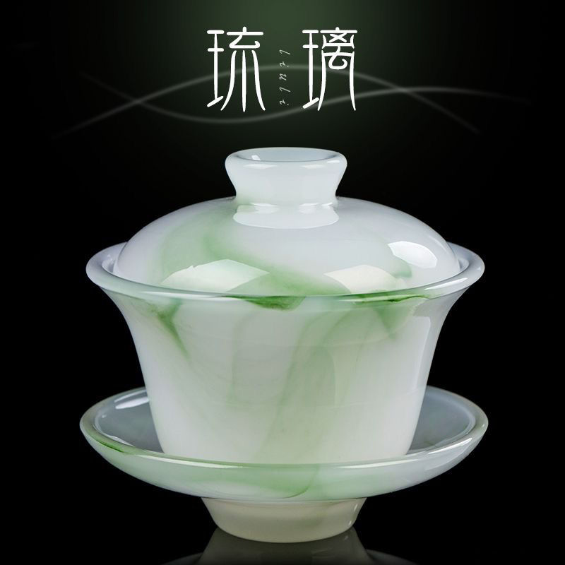 水墨琉璃茶具加厚防烫高