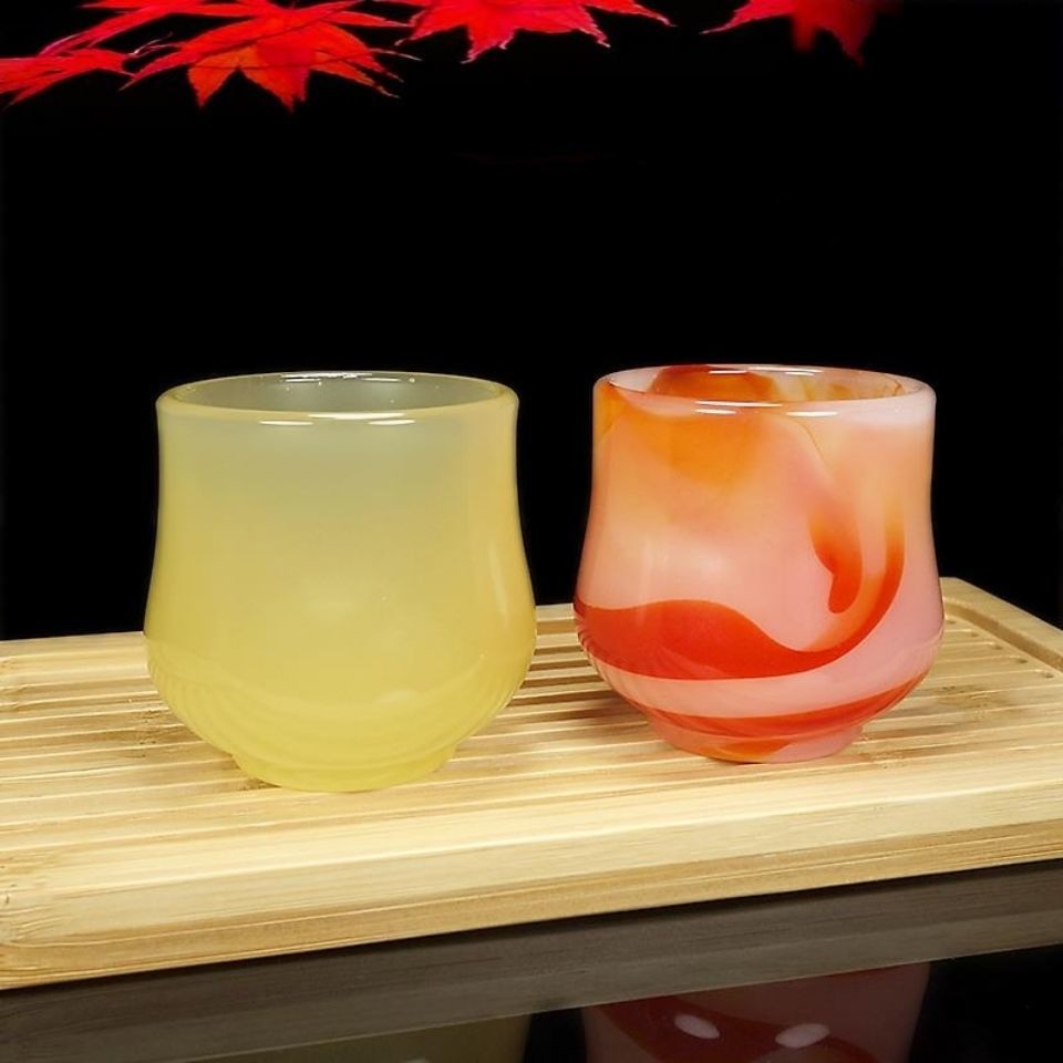 主人杯新款白玉玛瑙茶杯酒杯
