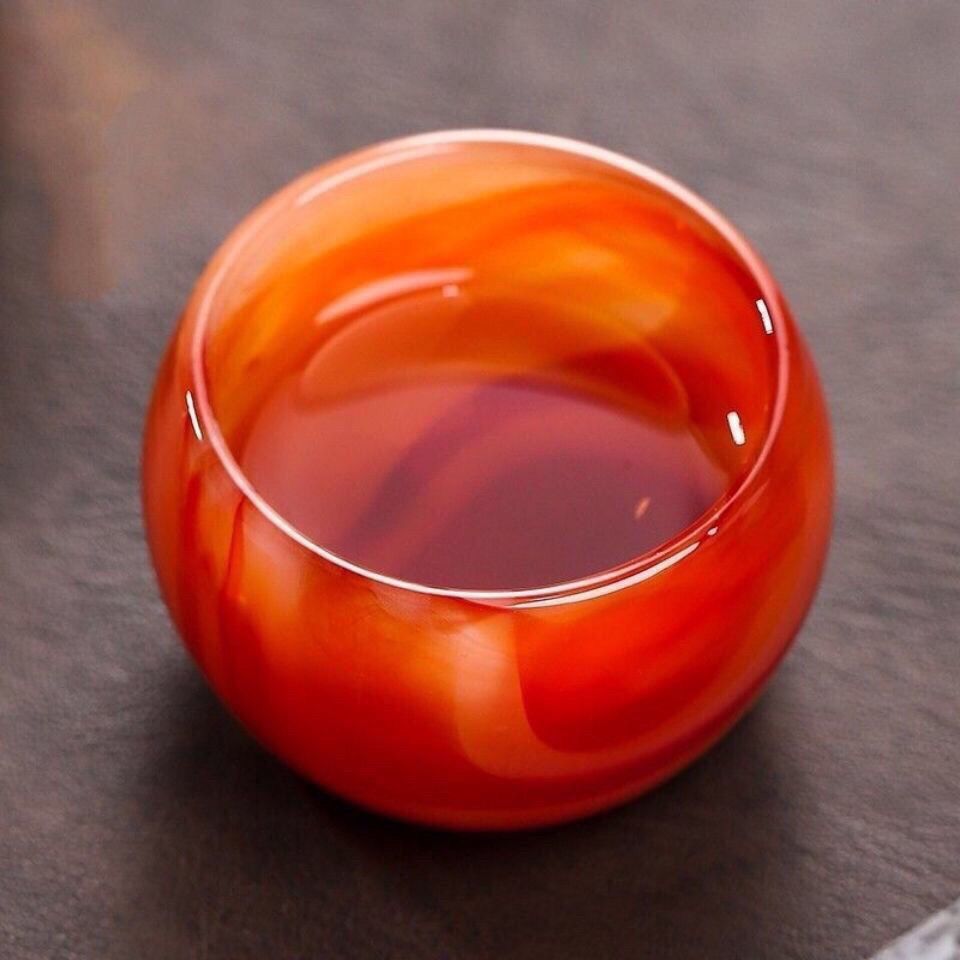 红玛瑙玉石茶杯功夫茶具客厅家用