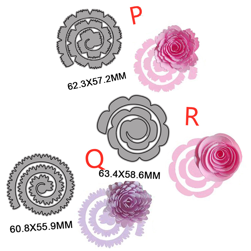 极速3D Spiral Flower Garland Metal Cutting Dies for DIY Scra
